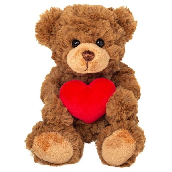 Produktbild: Teddy Hermann 91330 - Teddy mit Herz, braun, Pl&uuml;sch, 20 cm