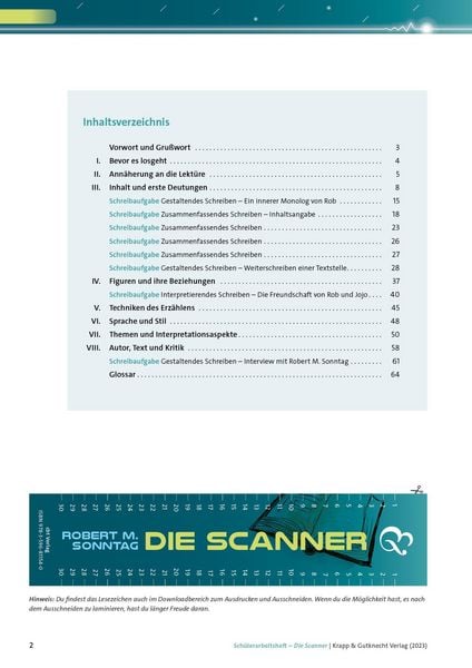 Produktbild: Die Scanner - Robert M. Sonntag - Sch&uuml;lerarbeitsheft