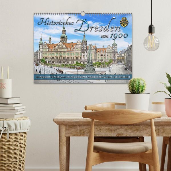 Produktbild: Historisches Dresden um 1900 - Fotos restauriert und koloriert (Wandkalender 2026 DIN A3 quer), CALVENDO Monatskalender