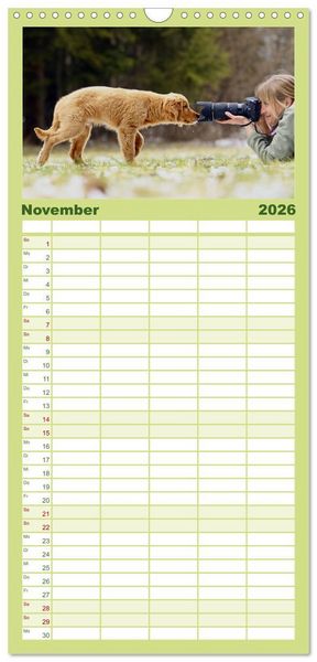 Produktbild: Familienplaner 2026 - Chesley Kleiner Hund grosse Abenteuer mit 5 Spalten (Wandkalender, 21 x 45 cm) CALVENDO