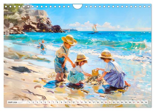 Produktbild: Ein Tag am Meer - Durch die Augen der Impressionisten (Wandkalender 2026 DIN A4 quer), CALVENDO Monatskalender