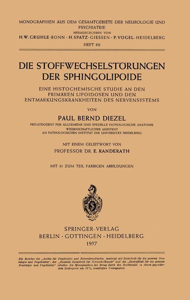 Produktbild: Die Stoffwechselst&ouml;rungen der Sphingolipoide
