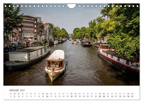 Produktbild: Amsterdam - Wasserstra&szlig;en und Grachten (Wandkalender 2027 DIN A4 quer), CALVENDO Monatskalender
