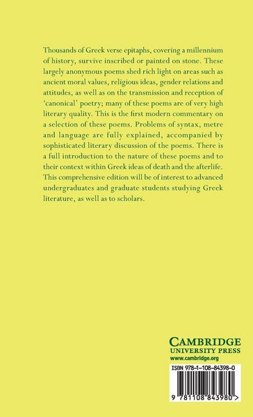 Produktbild: Greek Epitaphic Poetry