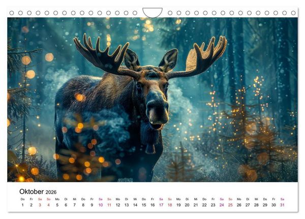 Produktbild: Elche - sch&ouml;ne Momente (Wandkalender 2026 DIN A4 quer), CALVENDO Monatskalender