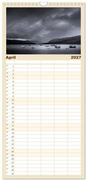 Produktbild: Familienplaner 2027 - Die Highlands - Schottlands rauher Nordwesten mit 5 Spalten (Wandkalender, 21 x 45 cm) CALVENDO
