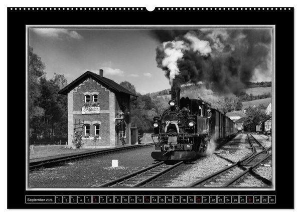Produktbild: Unter Dampf - Mit der Pre&szlig;nitztalbahn durchs Erzgebirge (hochwertiger Premium Wandkalender 2026 DIN A2 quer), Kunstdruck in Hochglanz