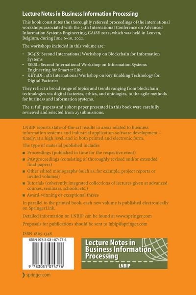 Produktbild: Advanced Information Systems Engineering Workshops
