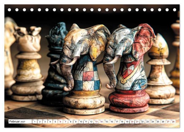 Produktbild: Schach &ndash; Wenn Schachfiguren Charakter zeigen (Tischkalender 2027 DIN A5 quer), CALVENDO Monatskalender