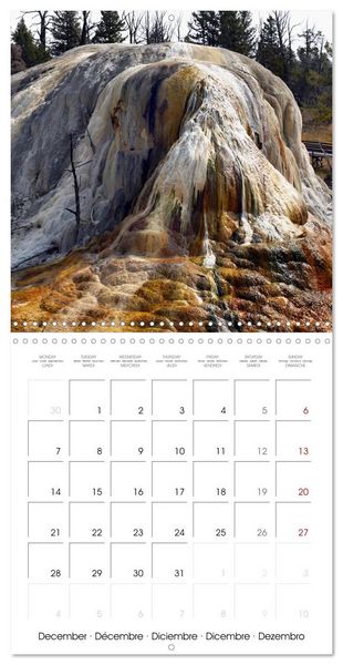 Produktbild: Yellowstone, Hot springs and geysers (Wall Calendar 2026 12 &times; 12 Inch) CALVENDO 12 Month Wall Calendar