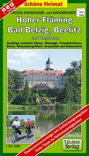 Produktbild: Gro&szlig;e Radwander- und Wanderkarte Hoher Fl&auml;ming, Bad Belzig, Beelitz und Umgebung 1 : 50 000