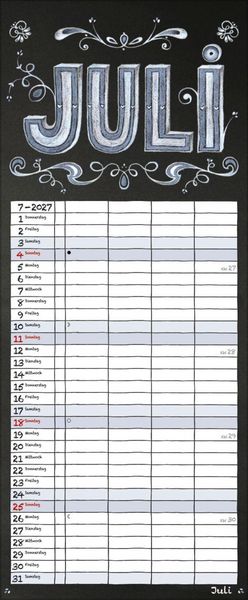 Produktbild: Tafel Timer 2027