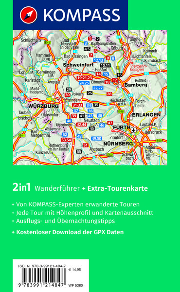 KOMPASS Wanderführer Steigerwald mit Haßbergen und Frankenhöhe, 55 Touren