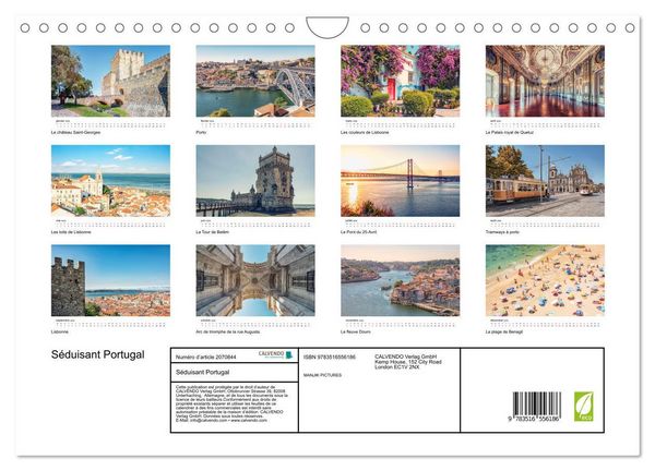 Produktbild: S&eacute;duisant Portugal (Calendrier mural 2026 DIN A4 vertical), CALVENDO calendrier mensuel