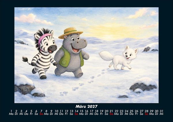 Produktbild: Zara & Sash in der Polarwelt 2027 Fotokalender DIN A4