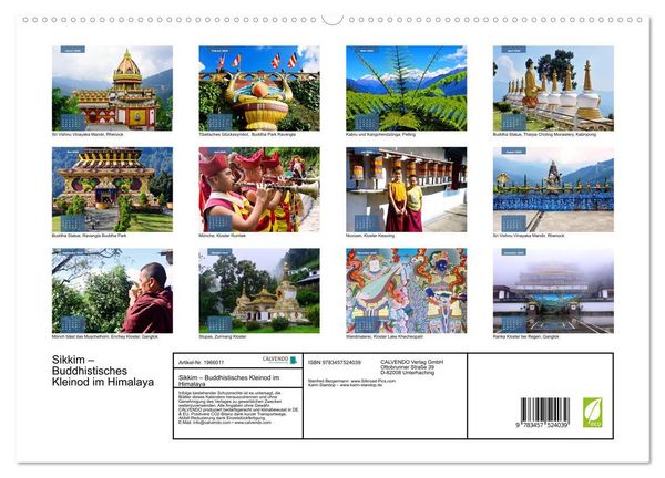 Produktbild: Sikkim &ndash; Buddhistisches Kleinod im Himalaya (hochwertiger Premium Wandkalender 2026 DIN A2 quer), Kunstdruck in Hochglanz