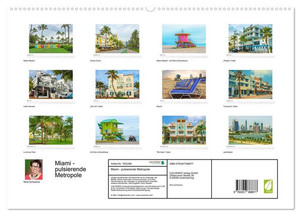 Produktbild: Miami - pulsierende Metropole (hochwertiger Premium Wandkalender 2026 DIN A2 quer), Kunstdruck in Hochglanz