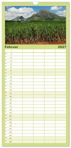 Produktbild: Familienplaner 2027 - Mauritius mit 5 Spalten (Wandkalender, 21 x 45 cm) CALVENDO