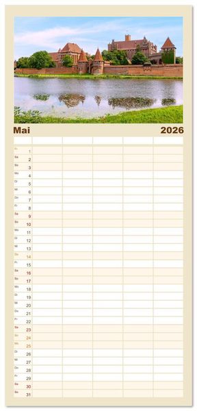Produktbild: Familienplaner 2026 - Polen. Von Krakau bis Danzig: Bilder voller Atmosph&auml;re mit 5 Spalten (Wandkalender, 21 x 45 cm) CALVENDO