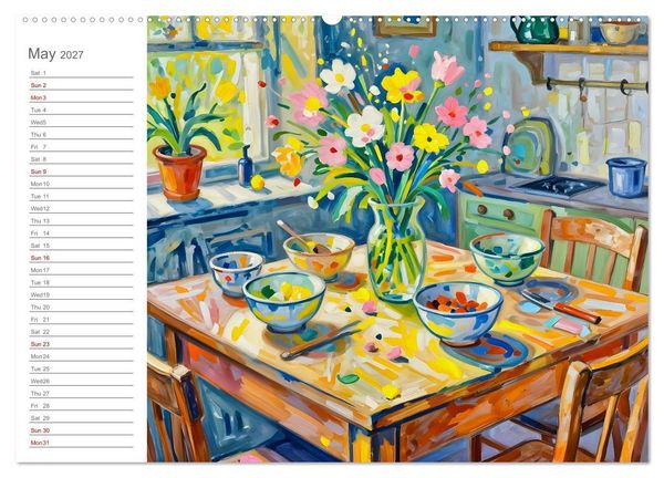 Produktbild: Painted Kitchen Moments - Twelve expressive interiors (Wall Calendar 2027 DIN A2 landscape), CALVENDO 12 Month Wall Calendar