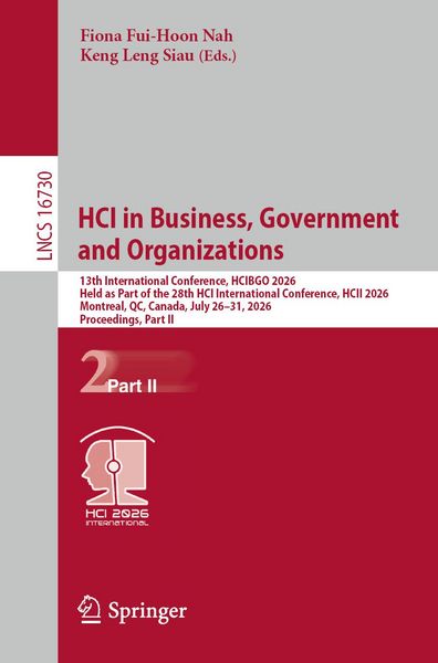 Produktbild: HCI in Business, Government and Organizations