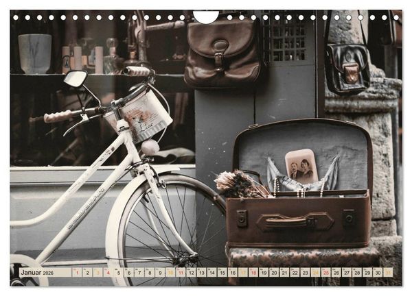 Produktbild: Fahrrad Alltag - Film Noir Style (Wandkalender 2026 DIN A4 quer), CALVENDO Monatskalender
