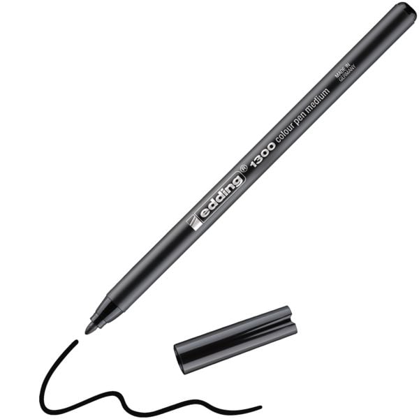 Produktbild: edding 1300 Fasermaler medium schwarz