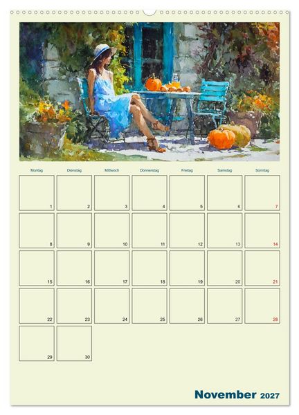 Produktbild: Frauen im Garten. Poesie im Aquarell-Stil (Wandkalender 2027 DIN A2 hoch), CALVENDO Monatskalender