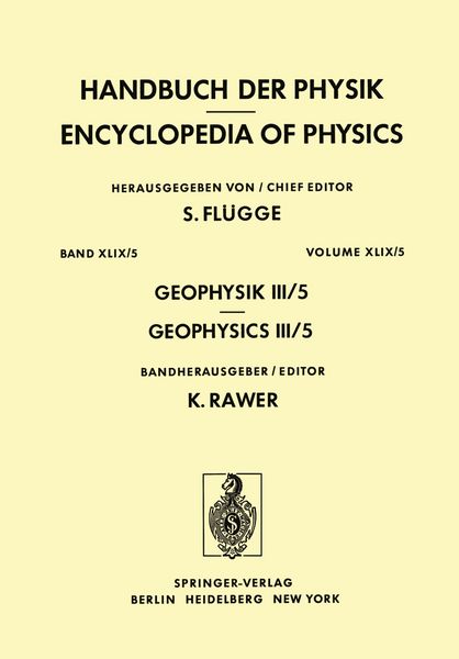 Produktbild: Geophysik III / Geophysics III