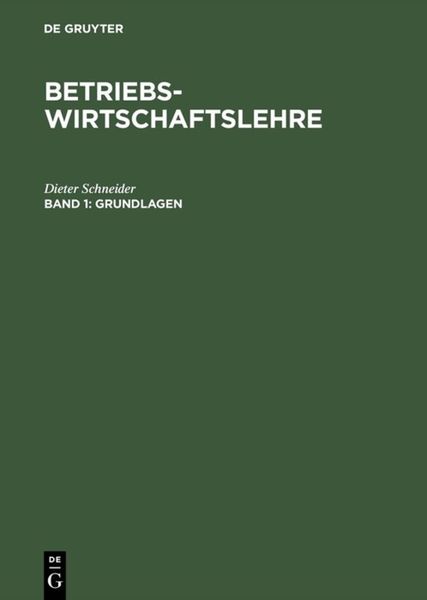 Produktbild: Betriebswirtschaftslehre Band 1 Grundlagen