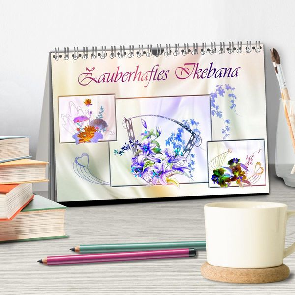 Produktbild: Zauberhaftes Ikebana (Tischkalender 2026 DIN A5 quer), CALVENDO Monatskalender