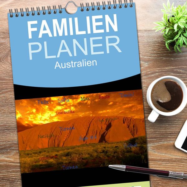 Produktbild: Familienplaner 2026 - Australien mit 5 Spalten (Wandkalender, 21 x 45 cm) CALVENDO