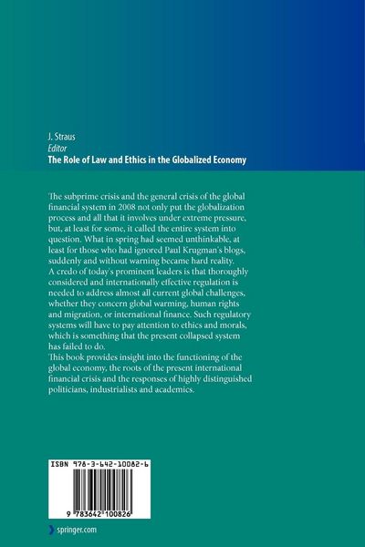Produktbild: The Role of Law and Ethics in the Globalized Economy