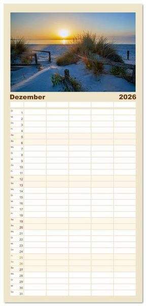 Produktbild: Familienplaner 2026 - Sardinien Insel mit Meerblick mit 5 Spalten (Wandkalender, 21 x 45 cm) CALVENDO