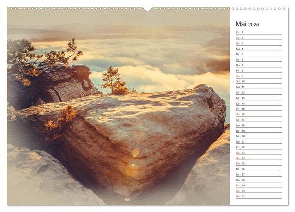 Produktbild: Traumhafte S&auml;chsische Schweiz (hochwertiger Premium Wandkalender 2026 DIN A2 quer), Kunstdruck in Hochglanz