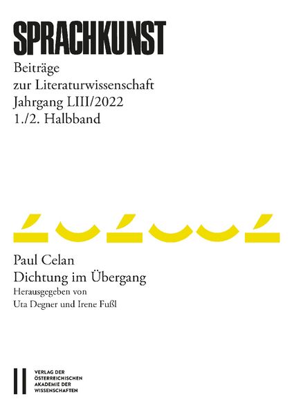 Produktbild: Sprachkunst &ndash; Beitr&auml;ge zur Literaturwissenschaft, Jahrgang LIII/2022, 1. und 2. Halbband
