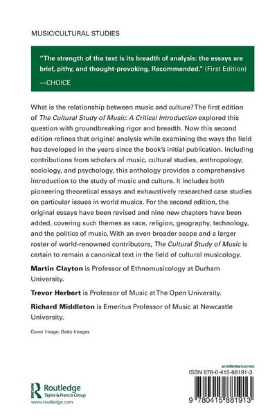 Produktbild: The Cultural Study of Music
