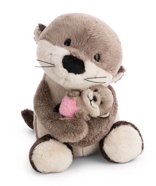 Produktbild: NICI 62844 - Little & Me, Otter mit Kind und Herz, 20 cm, schlenkernd, Kuscheltier, GREEN