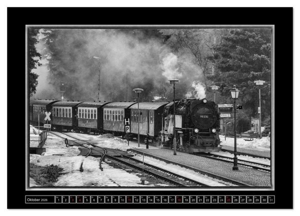 Produktbild: Unter Dampf - Eisenbahnromantik im Harz (Wandkalender 2026 DIN A3 quer), CALVENDO Monatskalender