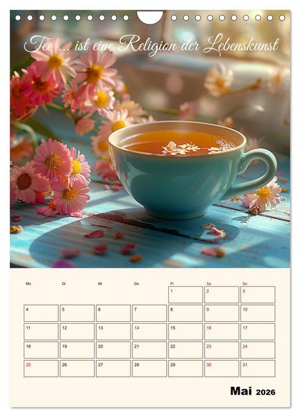 Produktbild: Du, mein geliebter Tee (Wandkalender 2026 DIN A4 hoch), CALVENDO Monatskalender