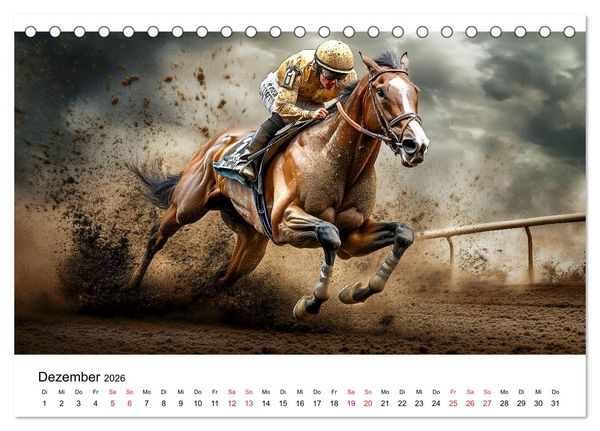 Produktbild: Pferderennen (Tischkalender 2026 DIN A5 quer), CALVENDO Monatskalender