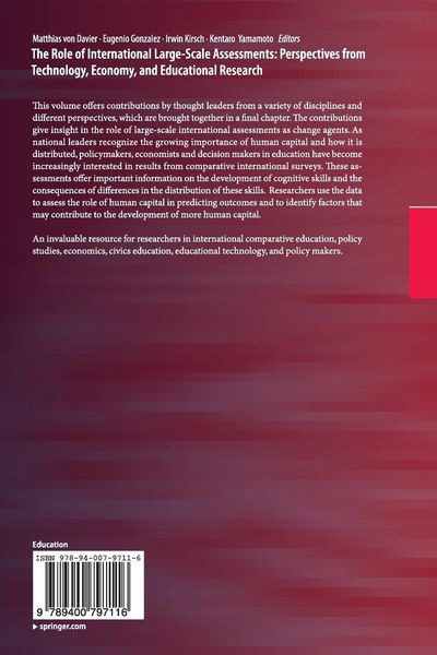 Produktbild: The Role of International Large-Scale Assessments: Perspectives from Technology, Economy, and Educational Research