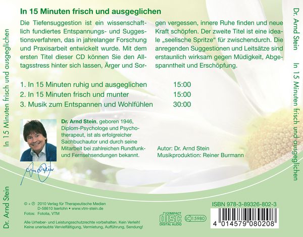 Produktbild: in 15 Minuten frisch und ausgeglichen