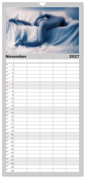 Produktbild: Familienplaner 2027 - M&Auml;NNER - AKTE ZWISCHEN KRAFT UND SINNLICHKEIT mit 5 Spalten (Wandkalender, 21 x 45 cm) CALVENDO