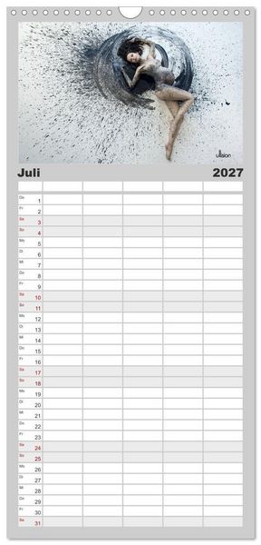 Produktbild: Familienplaner 2027 - FARBSPIELE - Akt im Feuerwerk der Farben mit 5 Spalten (Wandkalender, 21 x 45 cm) CALVENDO