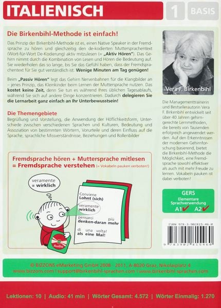 Produktbild: Birkenbihl Sprachen: Italienisch gehirn-gerecht, 1 Basis, Audio-Kurs