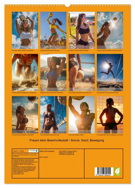 Produktbild: Frauen beim Beachvolleyball - Sonne, Sand, Bewegung (hochwertiger Premium Wandkalender 2026 DIN A2 hoch), Kunstdruck in Hochglanz