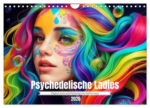 Psychedelische Ladies (Wandkalender 2026 DIN A4 quer), CALVENDO Monatskalender