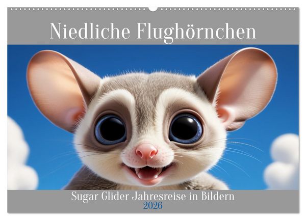 Produktbild: Niedliche Flugh&ouml;rnchen - Sugar Glider Jahresreise (Wandkalender 2026 DIN A2 quer), CALVENDO Monatskalender