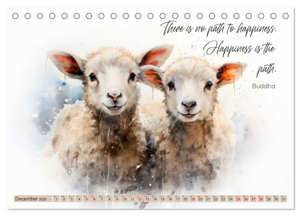Produktbild: MOTIVATION Sayings with cute animal cubs (Desk Calendar 2026 DIN A5 landscape), CALVENDO 12 Month DeskCalendar